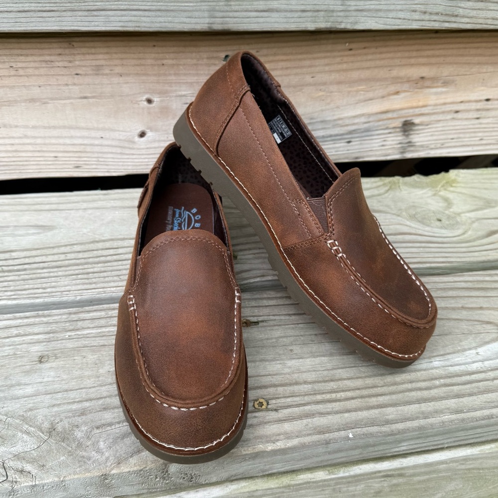 Skechers Chill Lugs Brown Loafer Slip On Vegan Central Look Size 8 Rubber Sole